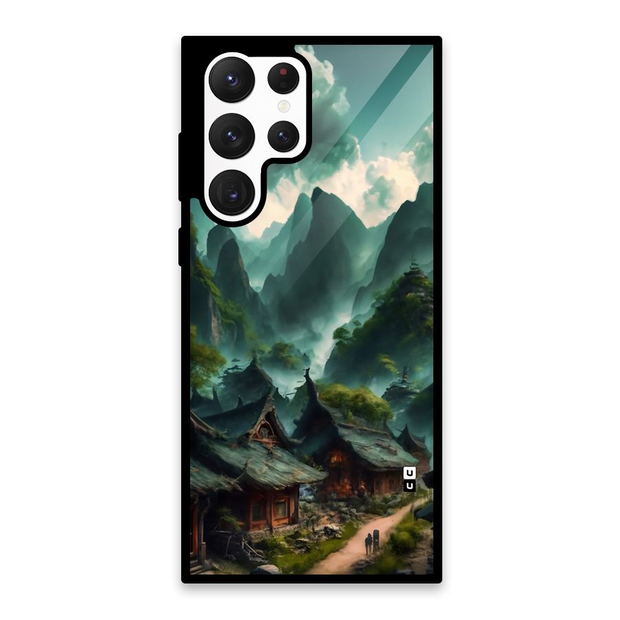 Ancient Village Glass Back Case for Galaxy S22 Ultra 5G