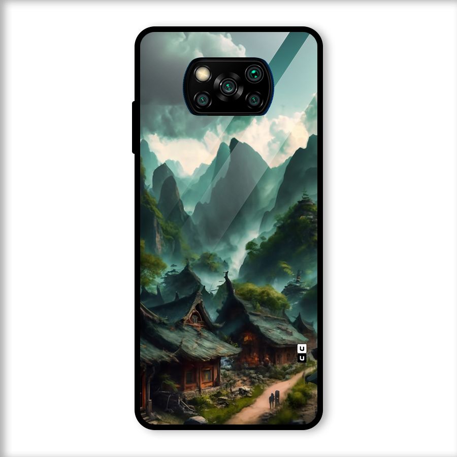 Ancient Village Glass Back Case for Poco X3