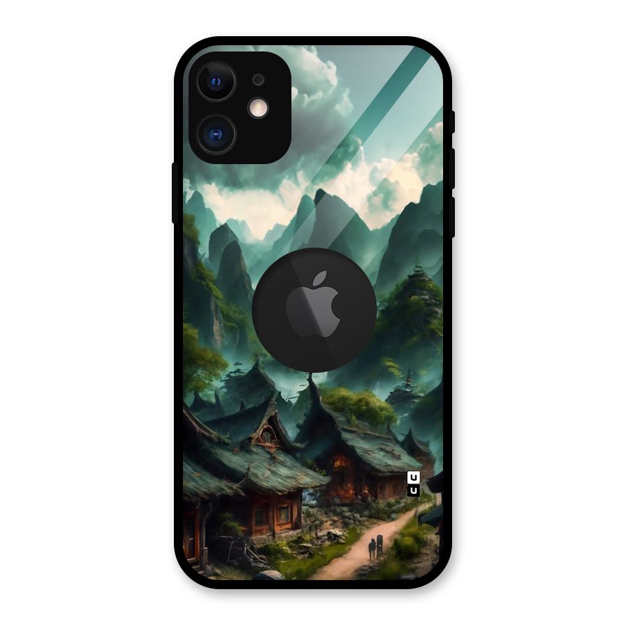 Ancient Village Glass Back Case for iPhone 11 Logo Cut
