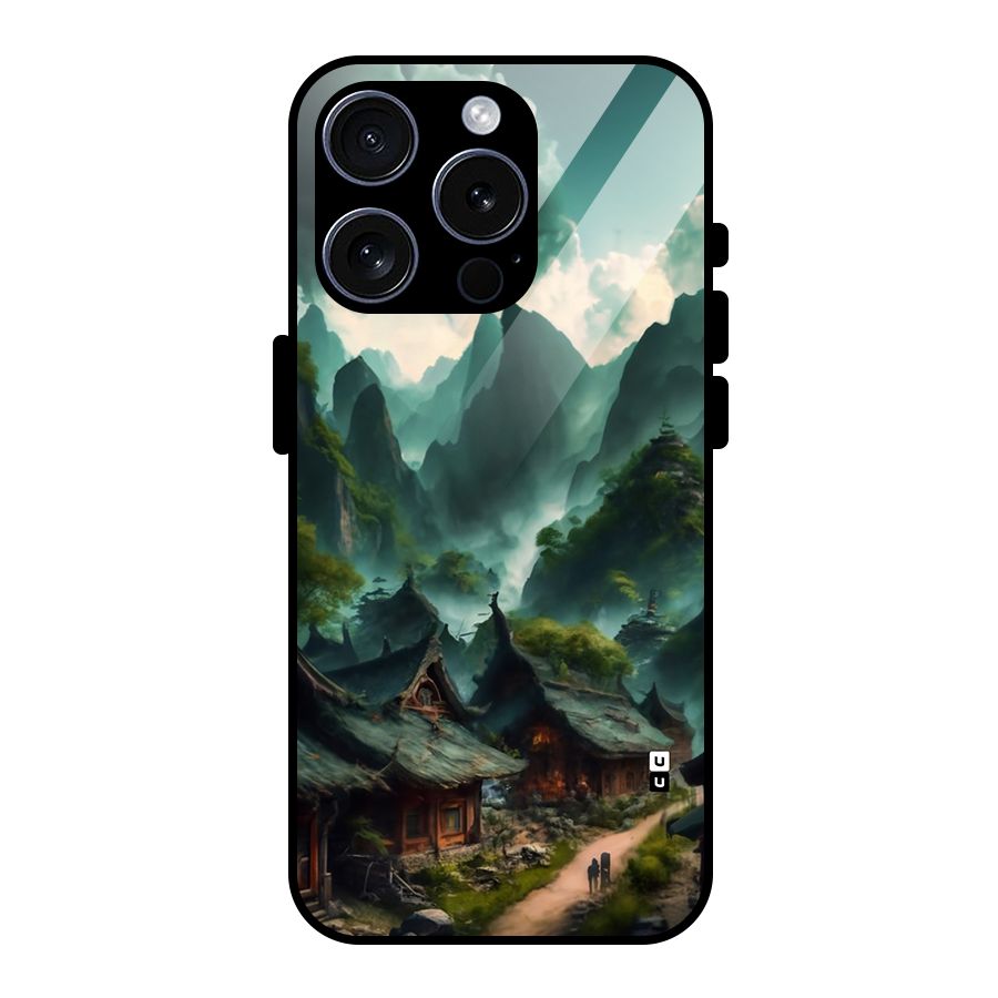 Ancient Village Glass Back Case for iPhone 15 Pro