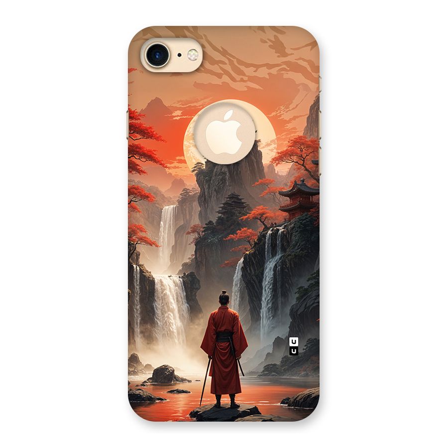 Ancient Waterfall Back Case for iPhone 7 Logo Cut