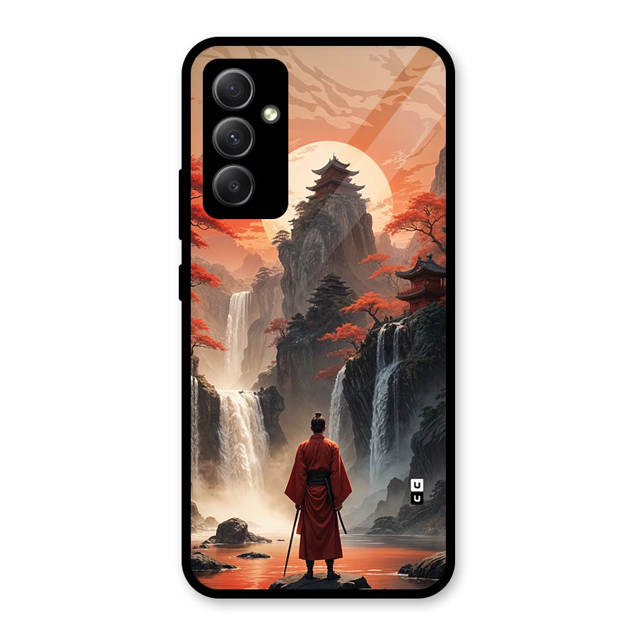 Ancient Waterfall Glass Back Case for Galaxy A34