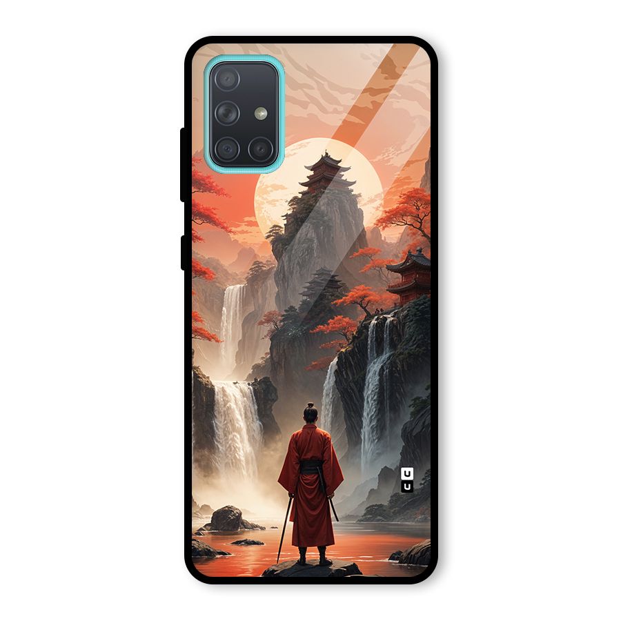 Ancient Waterfall Glass Back Case for Galaxy A71