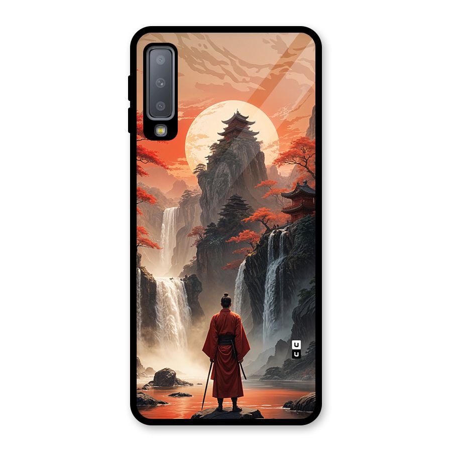 Ancient Waterfall Glass Back Case for Galaxy A7 (2018)