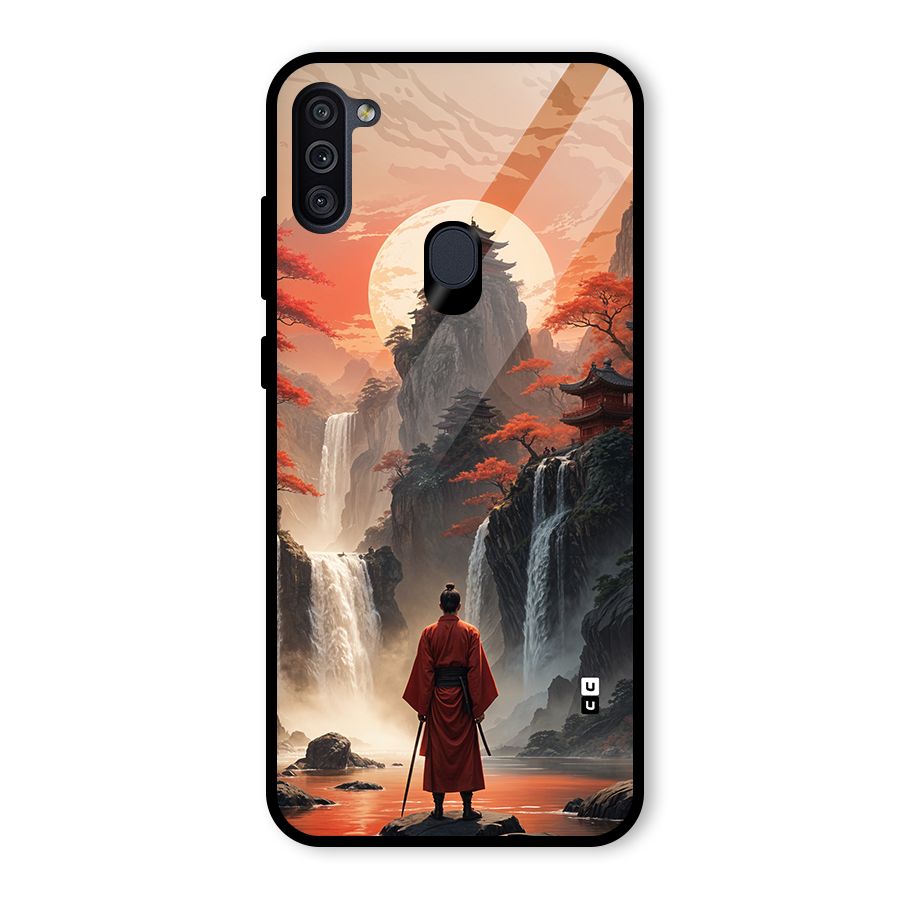 Ancient Waterfall Glass Back Case for Galaxy M11