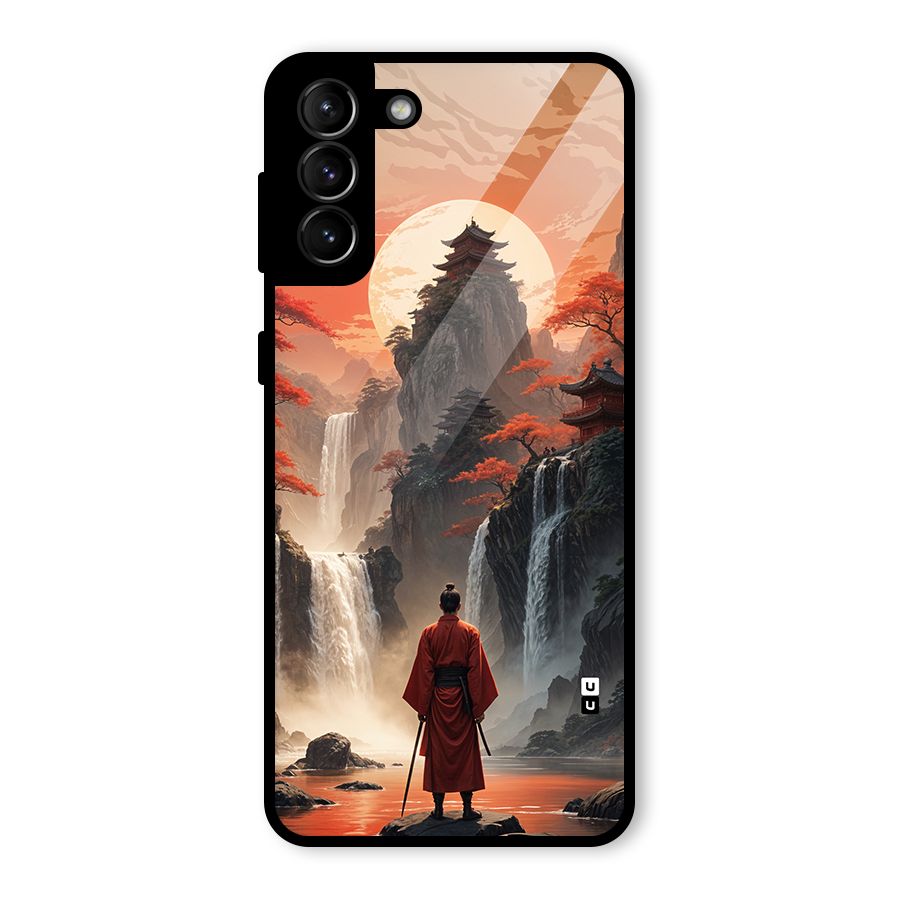 Ancient Waterfall Glass Back Case for Galaxy S21 Plus