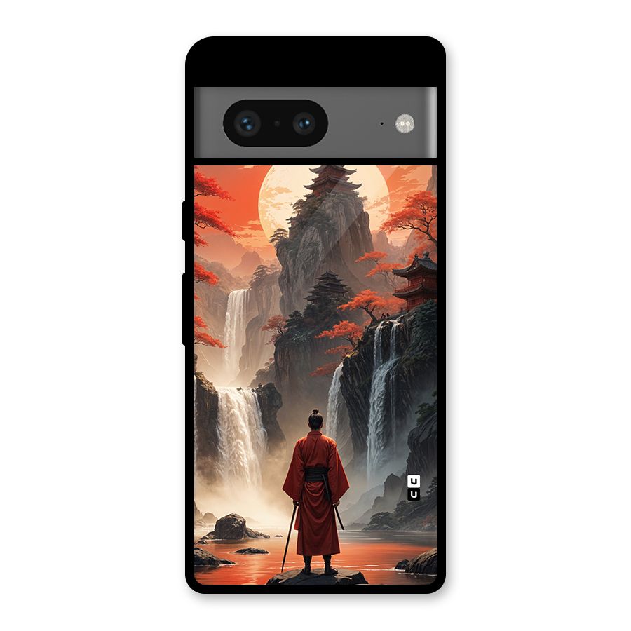 Ancient Waterfall Glass Back Case for Google Pixel 7