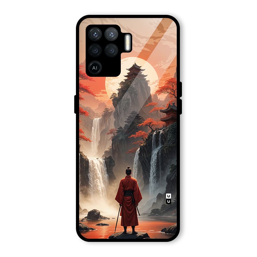 Ancient Waterfall Glass Back Case for Oppo F19 Pro