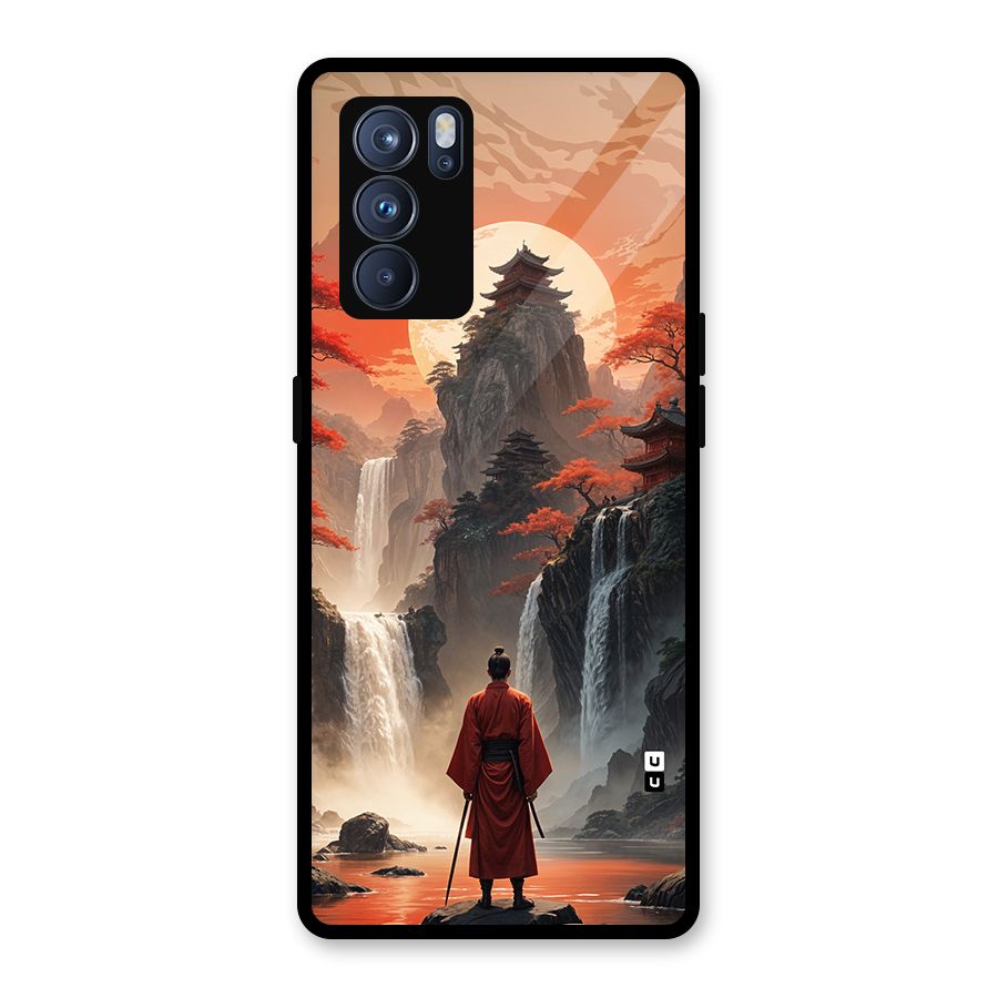 Ancient Waterfall Glass Back Case for Oppo Reno6 Pro 5G