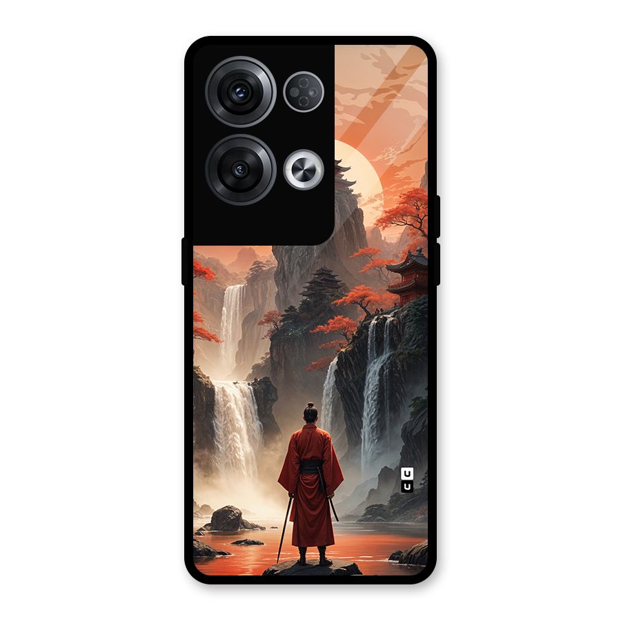 Ancient Waterfall Glass Back Case for Oppo Reno8 Pro 5G
