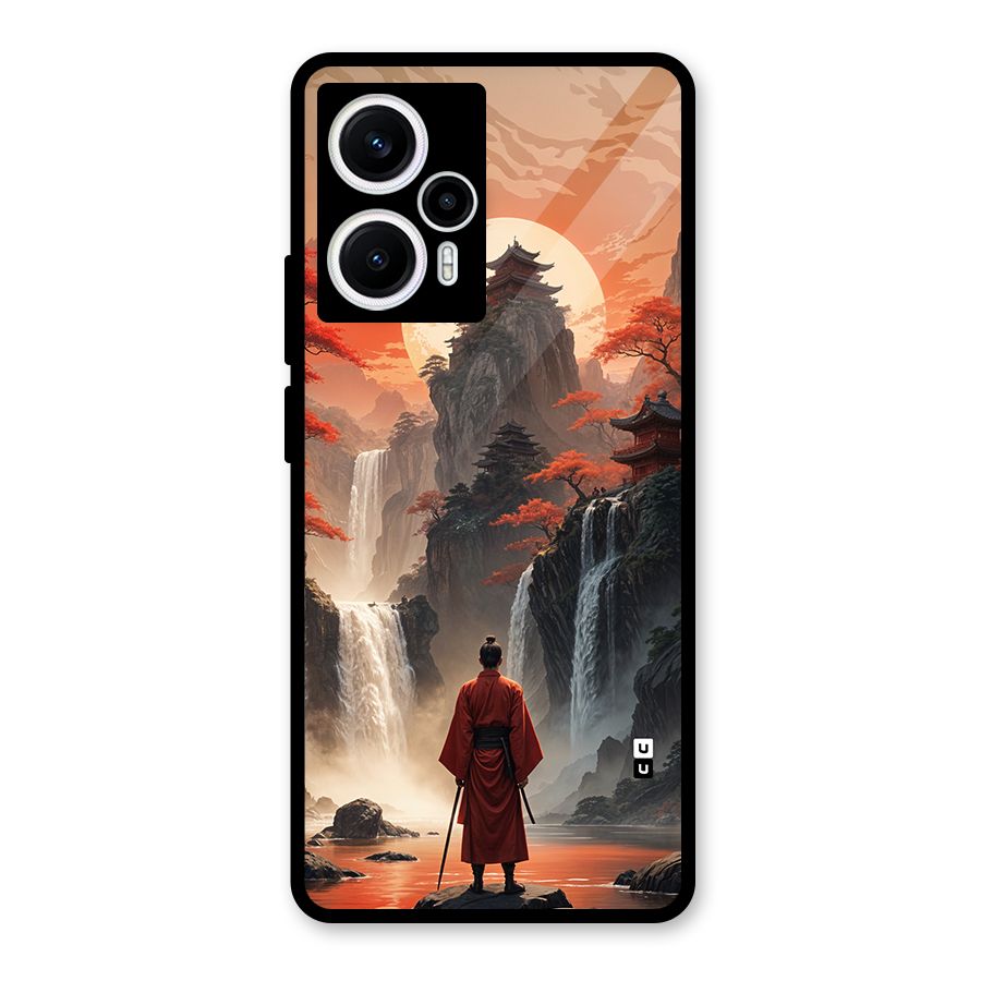 Ancient Waterfall Glass Back Case for Poco F5