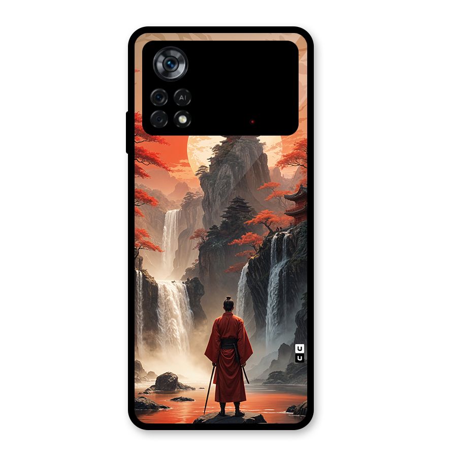 Ancient Waterfall Glass Back Case for Poco X4 Pro 5G