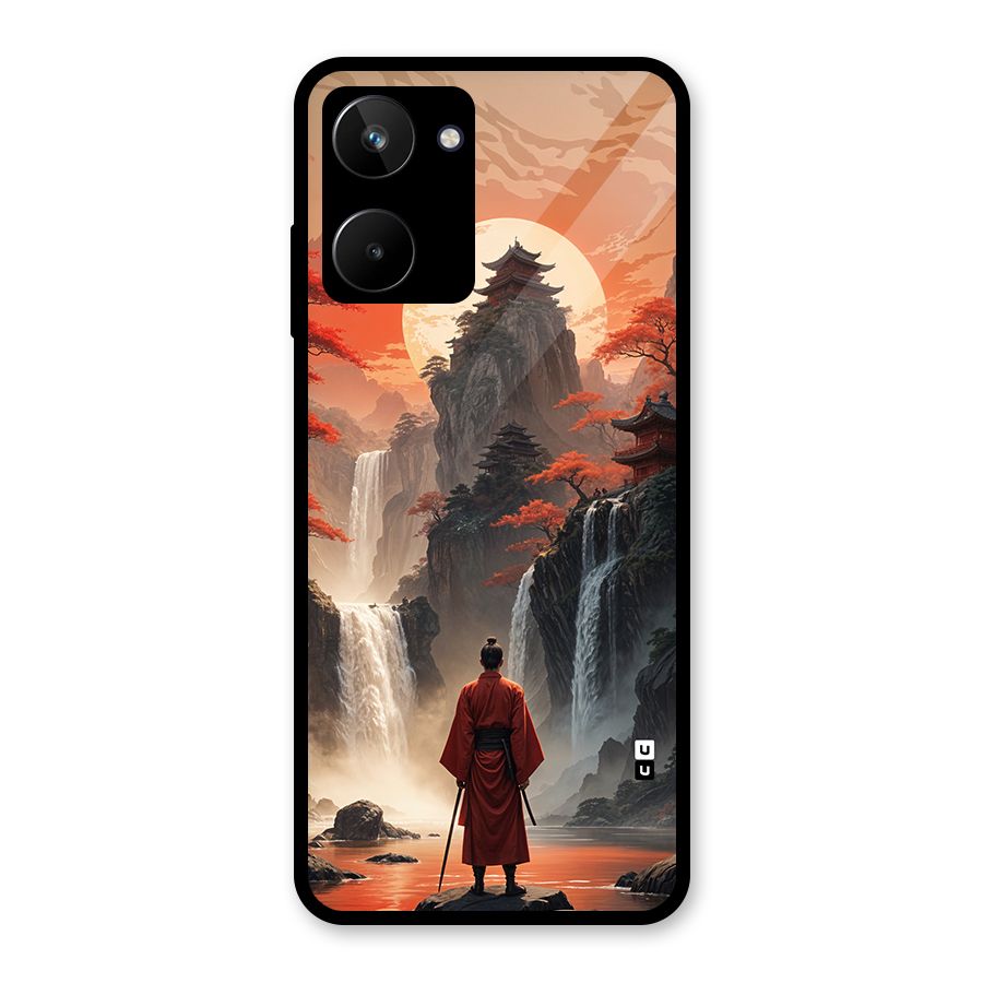 Ancient Waterfall Glass Back Case for Realme 10