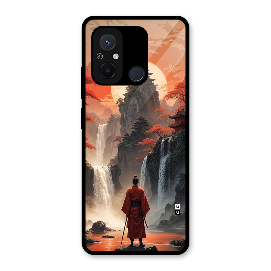 Ancient Waterfall Glass Back Case for Redmi 12C