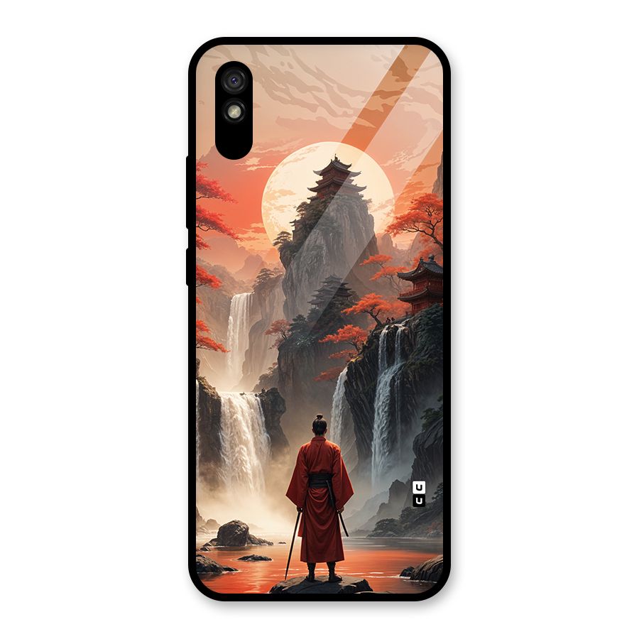 Ancient Waterfall Glass Back Case for Redmi 9A