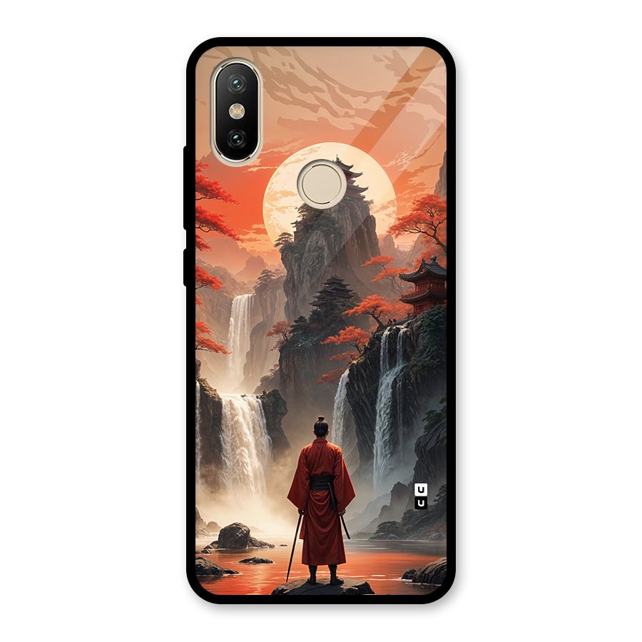 Ancient Waterfall Glass Back Case for Redmi A2