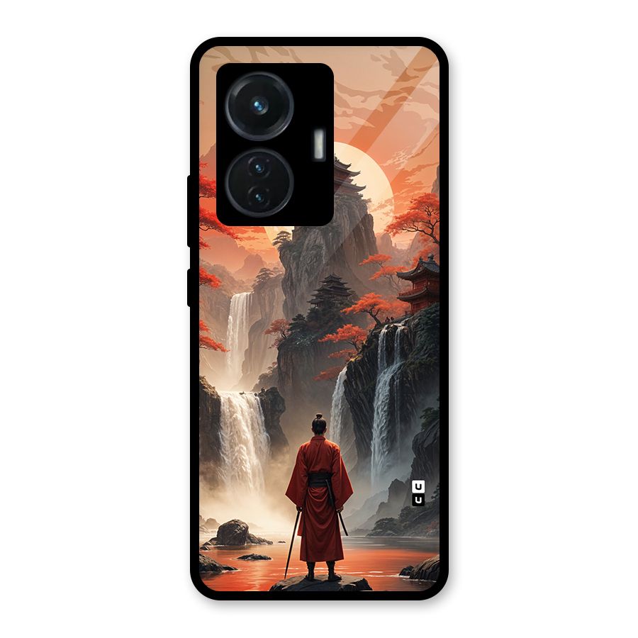 Ancient Waterfall Glass Back Case for Vivo T1 44W