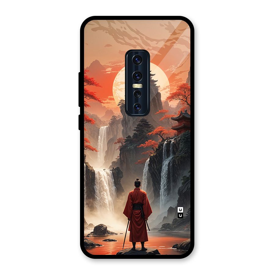 Ancient Waterfall Glass Back Case for Vivo V17 Pro