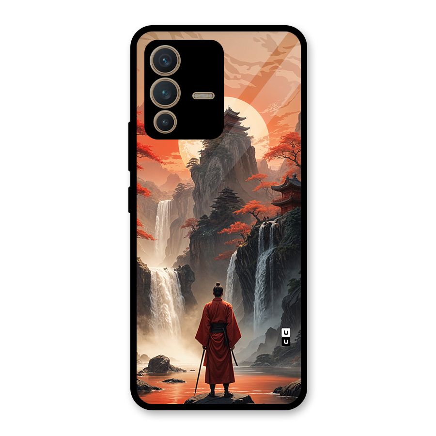 Ancient Waterfall Glass Back Case for Vivo V23 5G