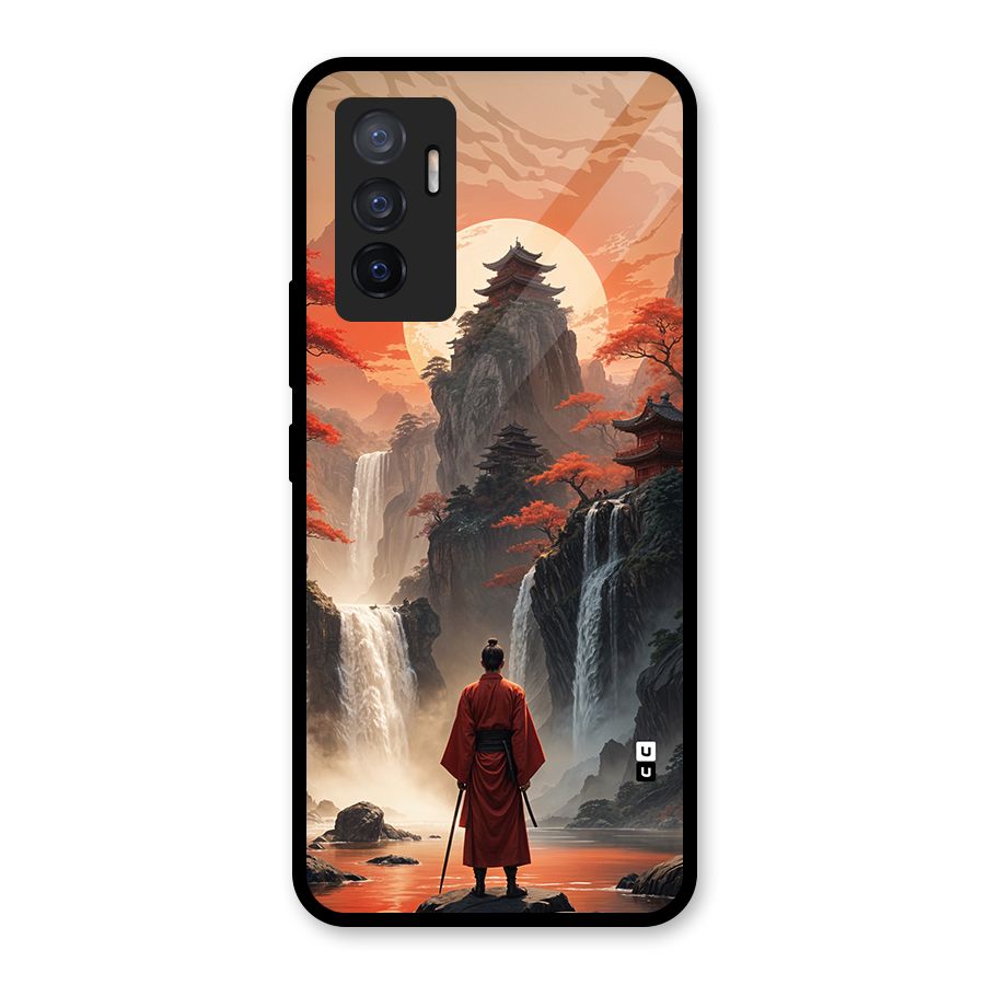 Ancient Waterfall Glass Back Case for Vivo V23e