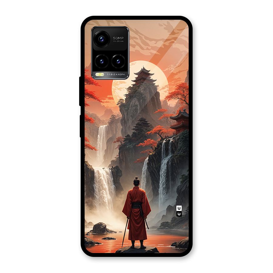 Ancient Waterfall Glass Back Case for Vivo Y21T