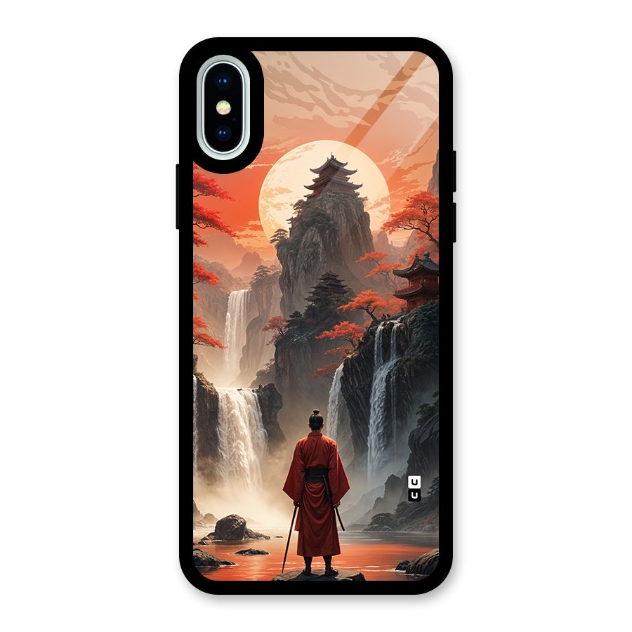 Ancient Waterfall Glass Back Case for iPhone XS