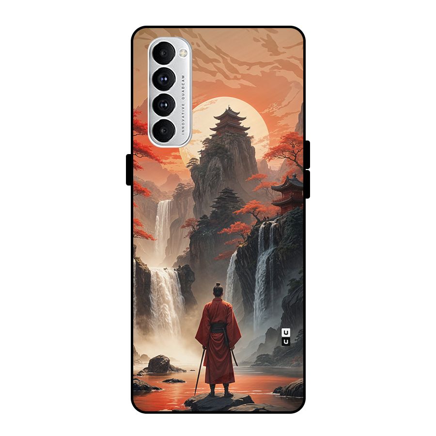 Ancient Waterfall Metal Back Case for Oppo Reno4 Pro