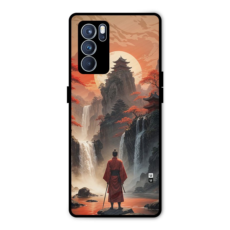 Ancient Waterfall Metal Back Case for Oppo Reno6 Pro 5G