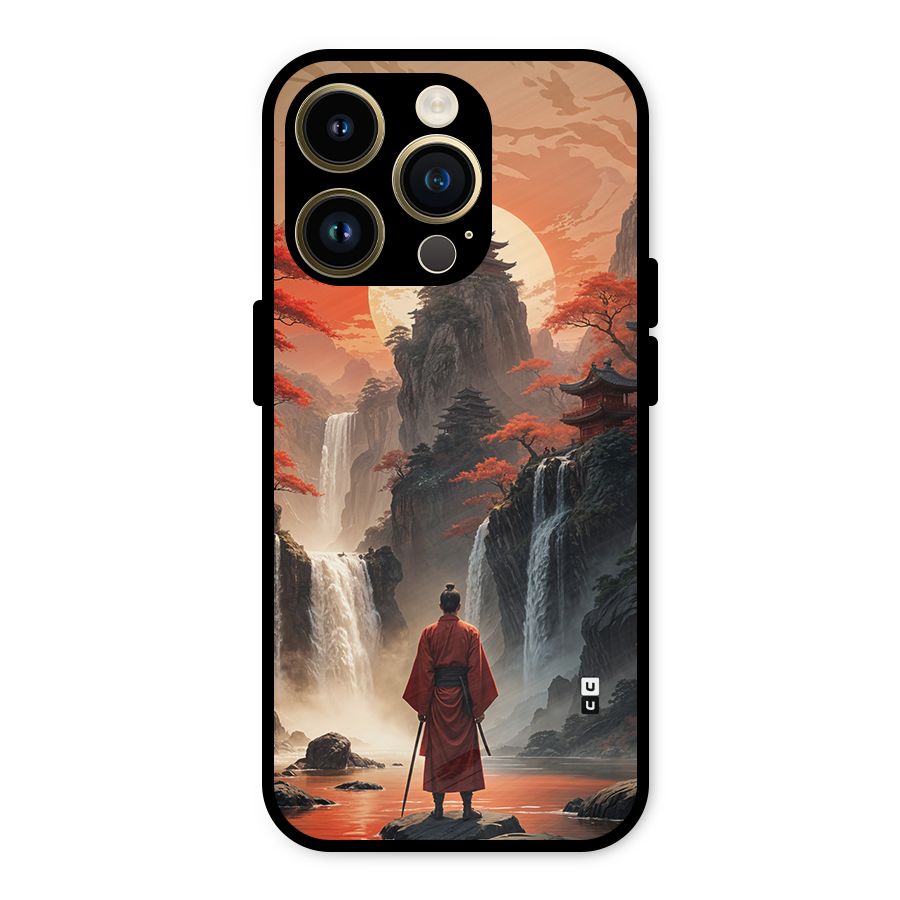 Ancient Waterfall Metal Back Case for iPhone 14 Pro