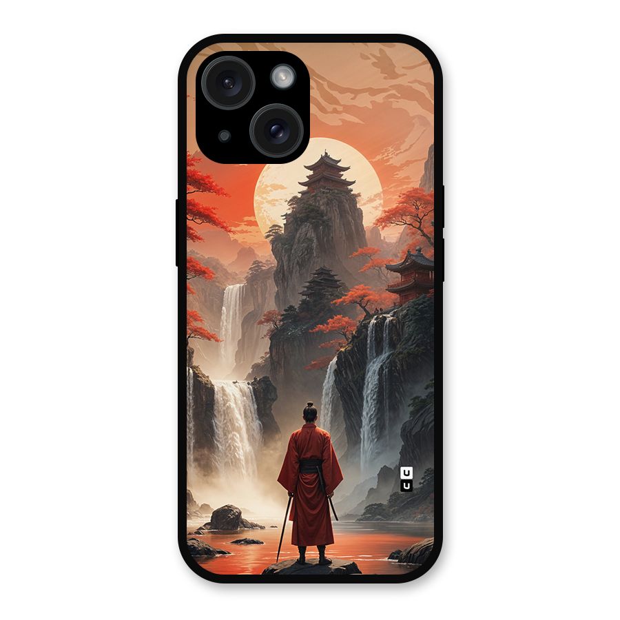 Ancient Waterfall Metal Back Case for iPhone 15