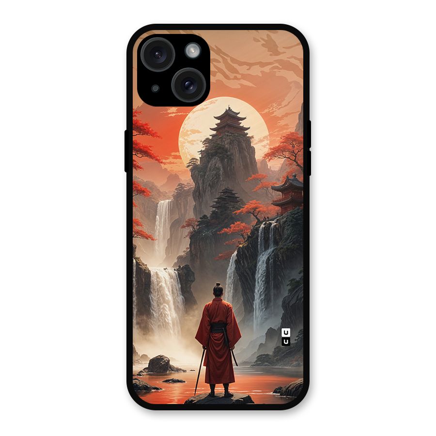 Ancient Waterfall Metal Back Case for iPhone 15 Plus