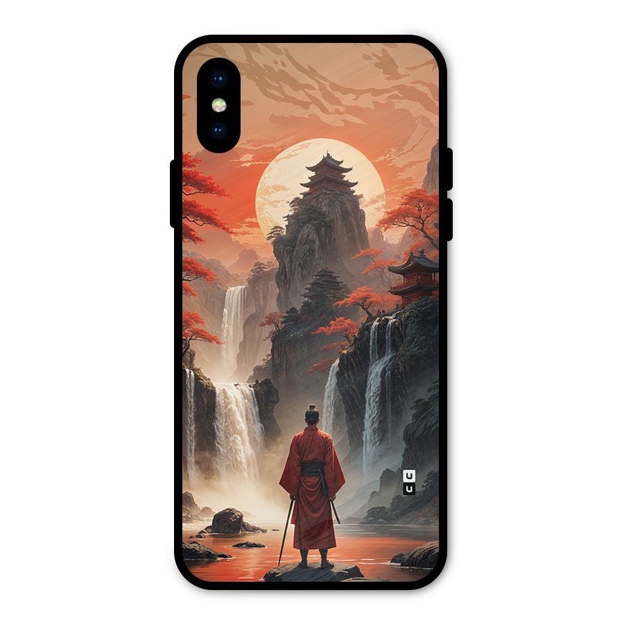 Ancient Waterfall Metal Back Case for iPhone X