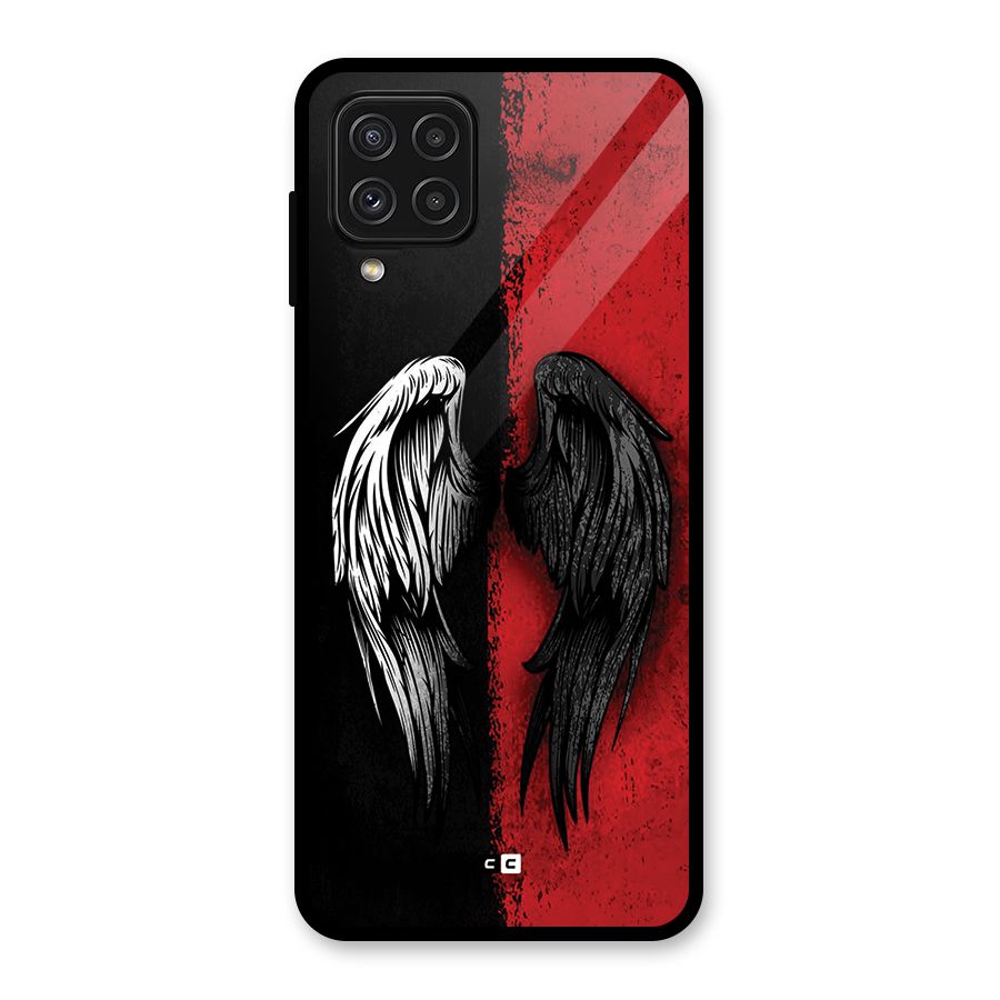 Angle Demon Wings Glass Back Case for Galaxy A22 4G
