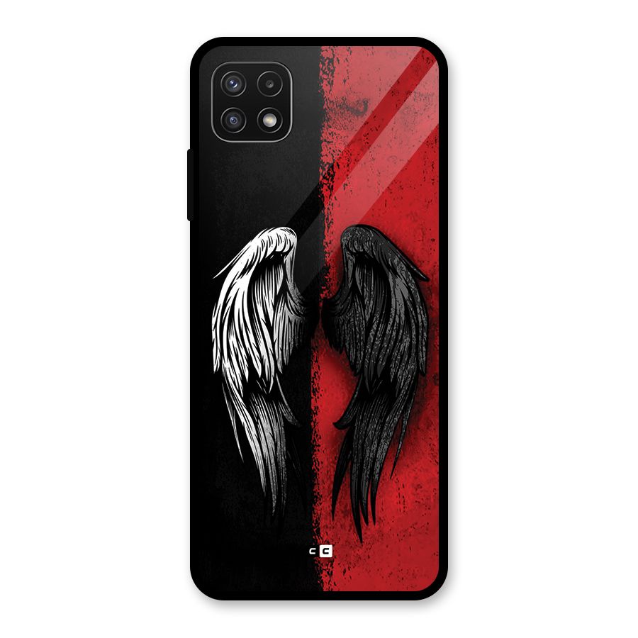 Angle Demon Wings Glass Back Case for Galaxy A22 5G