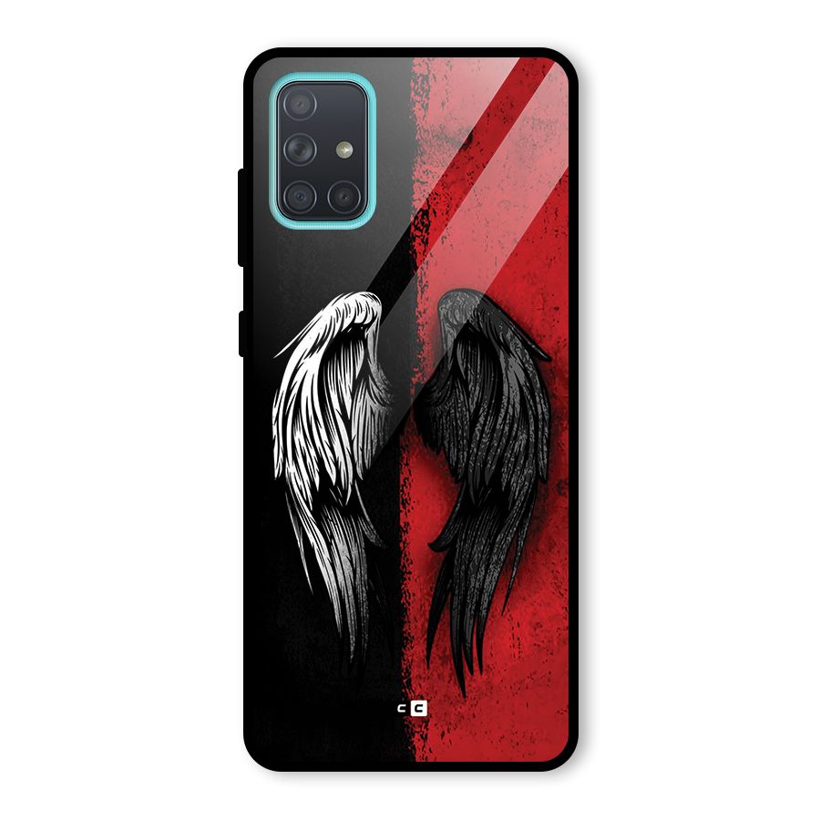 Angle Demon Wings Glass Back Case for Galaxy A71