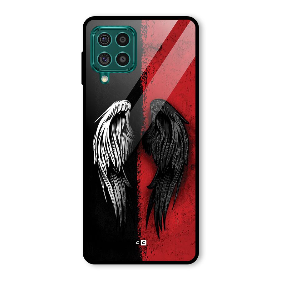 Angle Demon Wings Glass Back Case for Galaxy F62