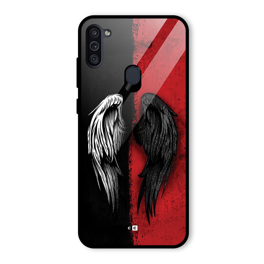 Angle Demon Wings Glass Back Case for Galaxy M11