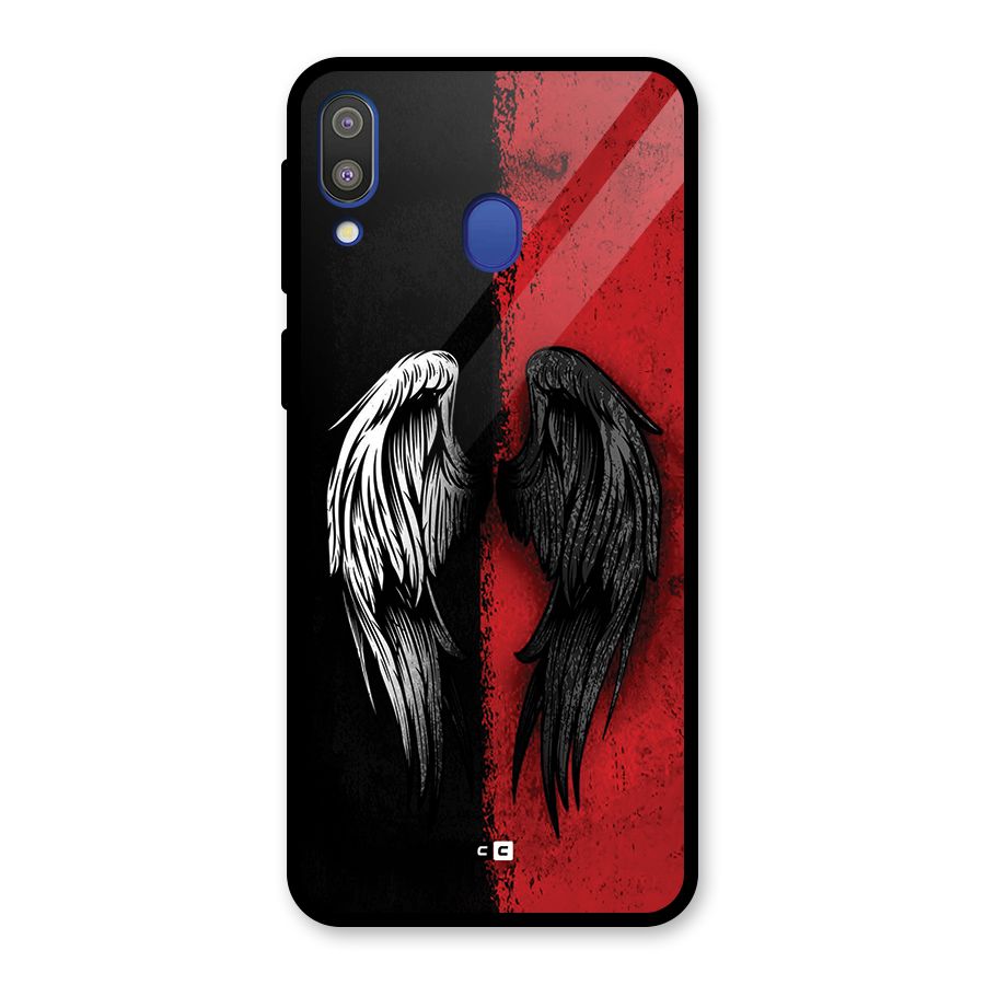 Angle Demon Wings Glass Back Case for Galaxy M20