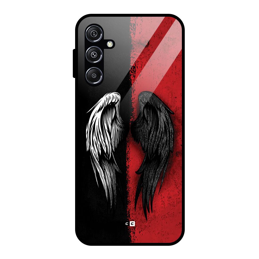 Angle Demon Wings Glass Back Case for Galaxy M34 5G