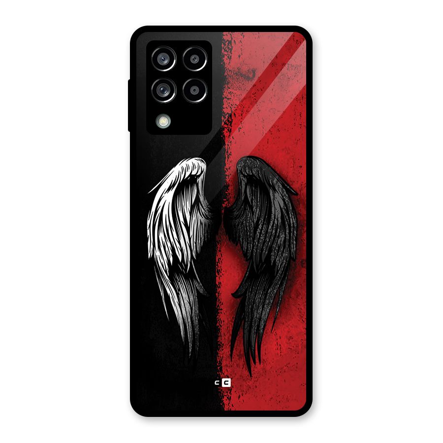 Angle Demon Wings Glass Back Case for Galaxy M53 5G