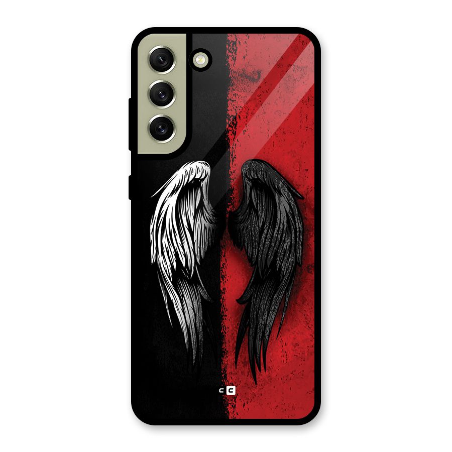 Angle Demon Wings Glass Back Case for Galaxy S21 FE 5G