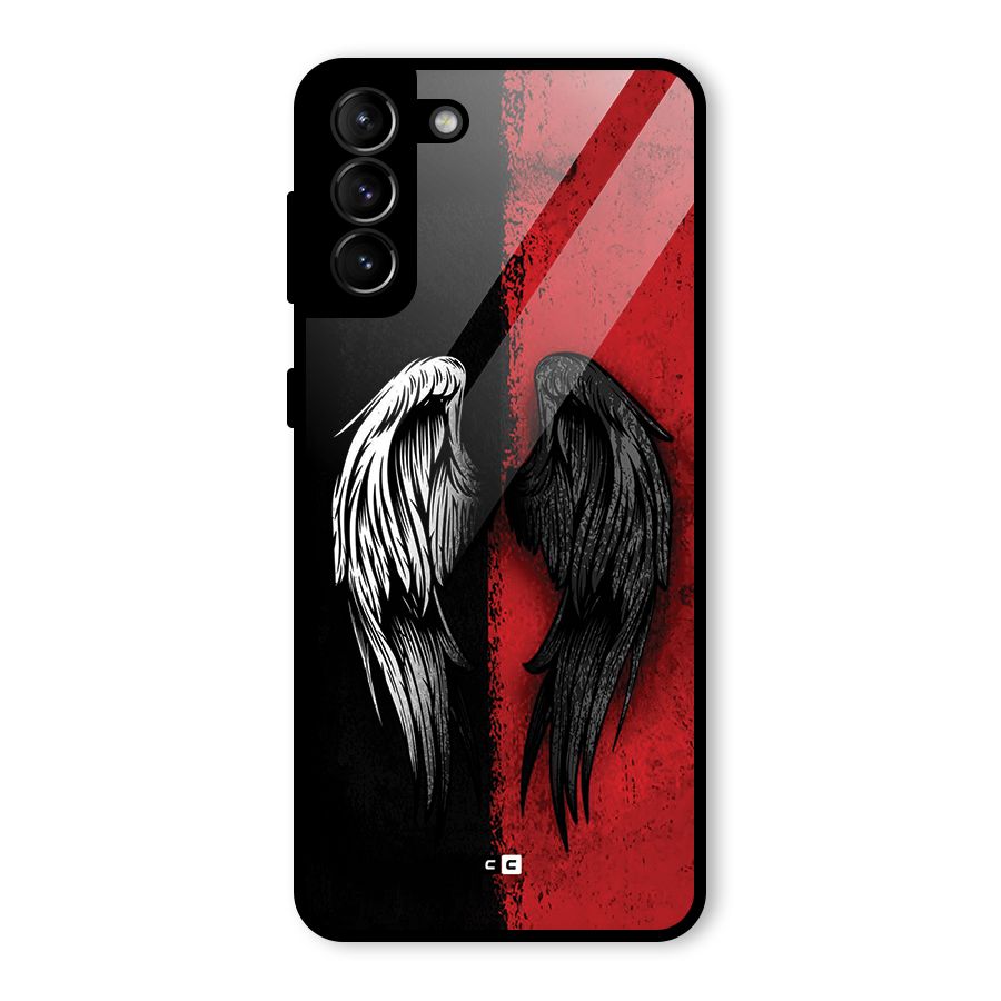 Angle Demon Wings Glass Back Case for Galaxy S21 Plus