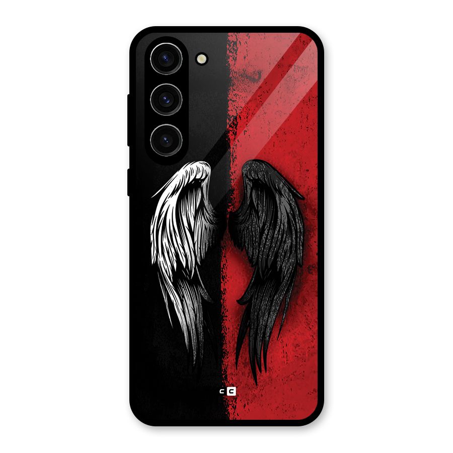 Angle Demon Wings Glass Back Case for Galaxy S23 Plus