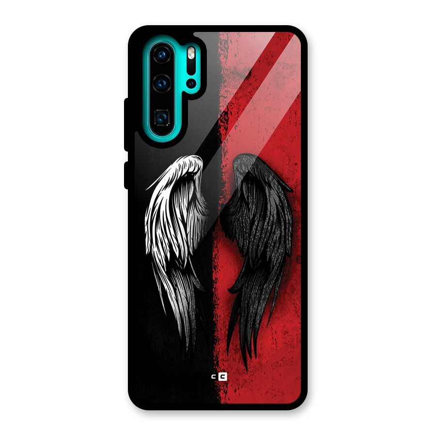 Angle Demon Wings Glass Back Case for Huawei P30 Pro