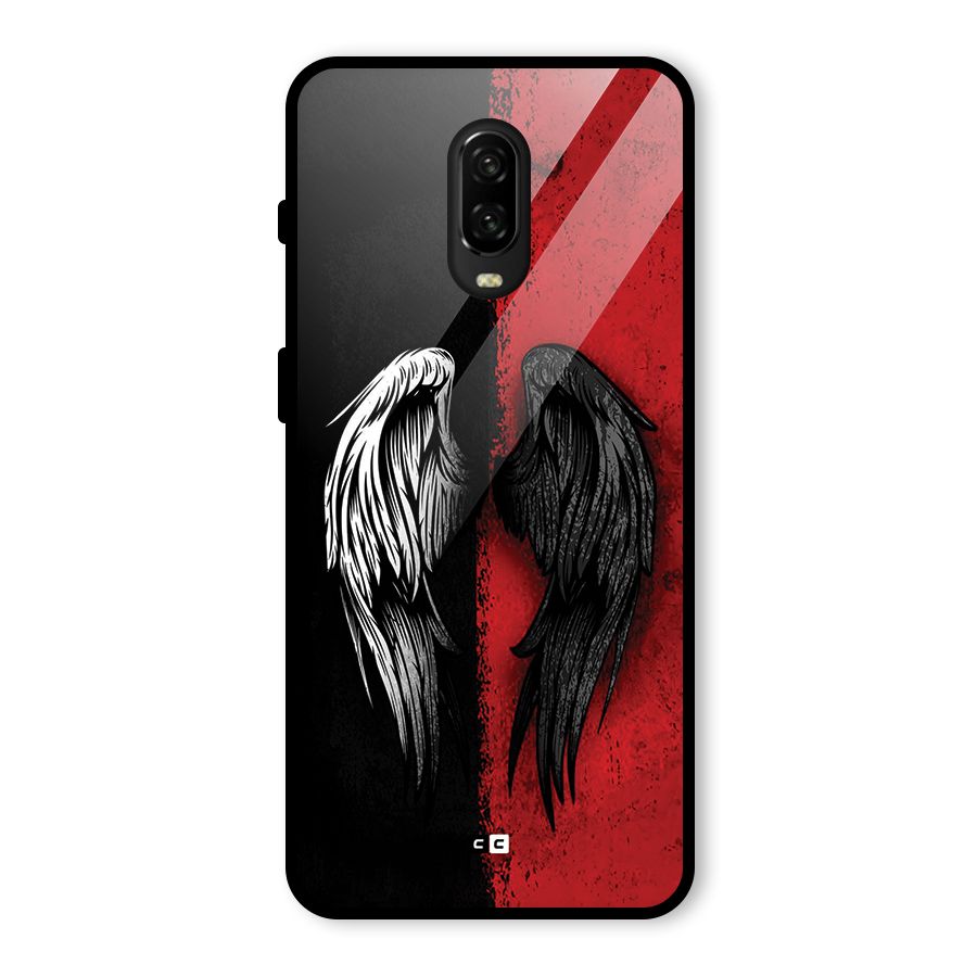 Angle Demon Wings Glass Back Case for OnePlus 6T