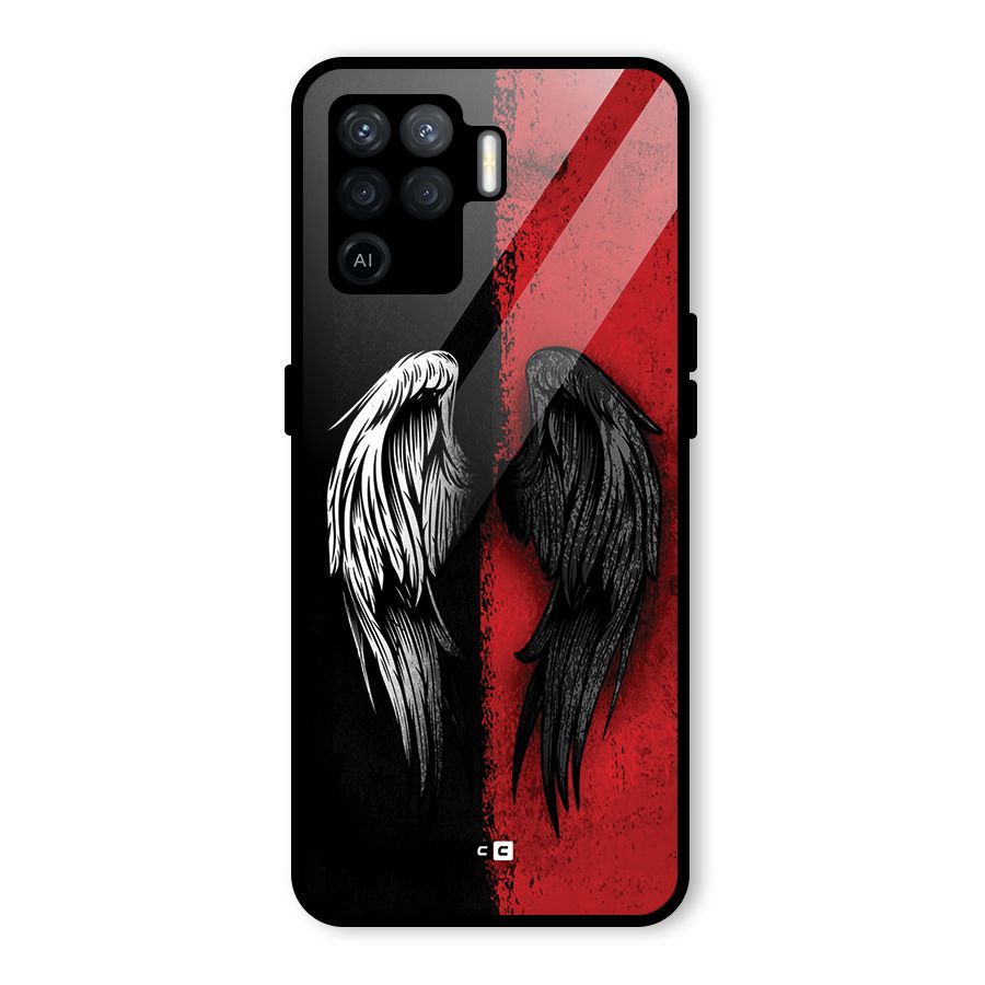 Angle Demon Wings Glass Back Case for Oppo F19 Pro