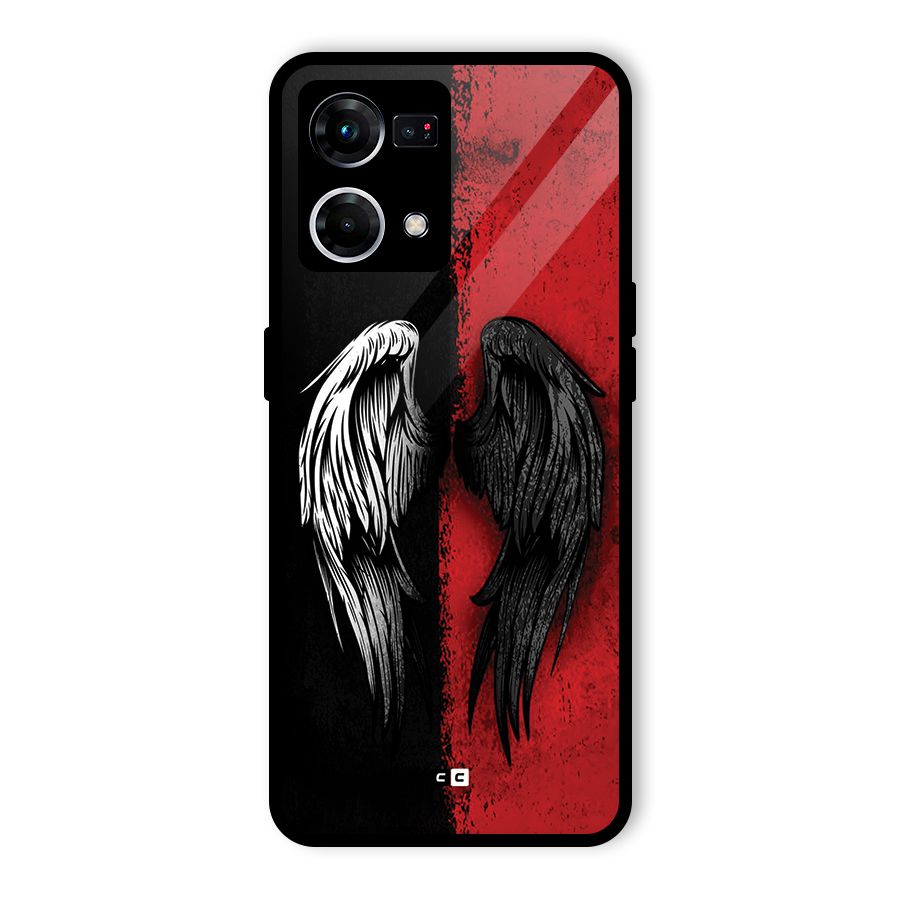 Angle Demon Wings Glass Back Case for Oppo F21 Pro 5G