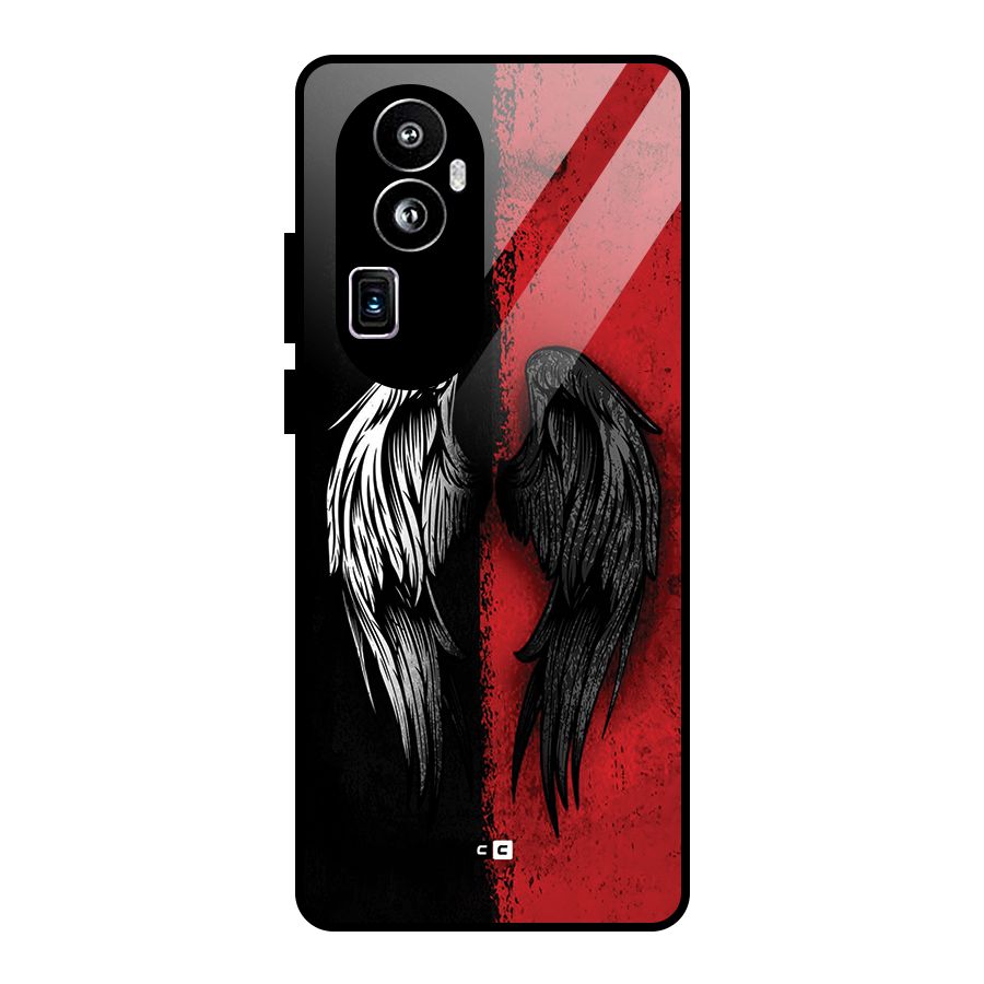 Angle Demon Wings Glass Back Case for Oppo Reno10 Pro Plus