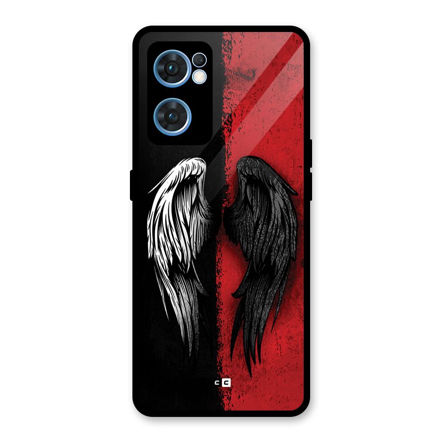 Angle Demon Wings Glass Back Case for Oppo Reno7 5G