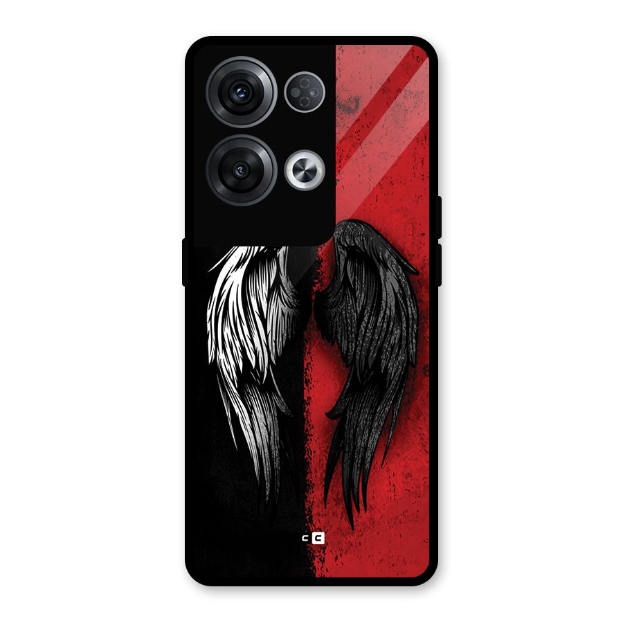 Angle Demon Wings Glass Back Case for Oppo Reno8 Pro 5G